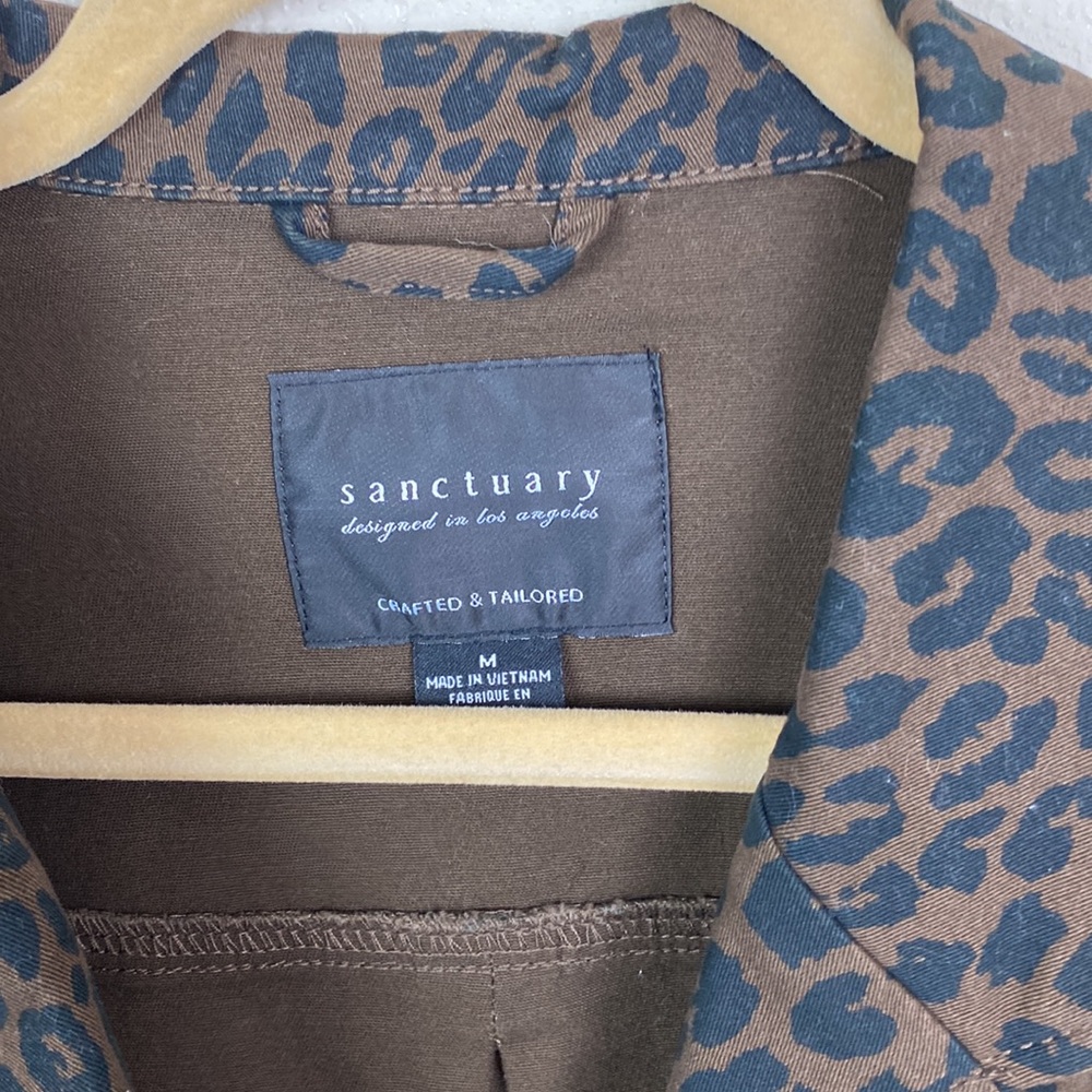 Sanctuary | Dark Espresso Brown Leopard Cropped Jacket M - Picture 4 of 8